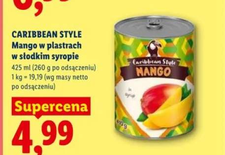 Mango w plastrach w słodkim syropie Caribbean Style