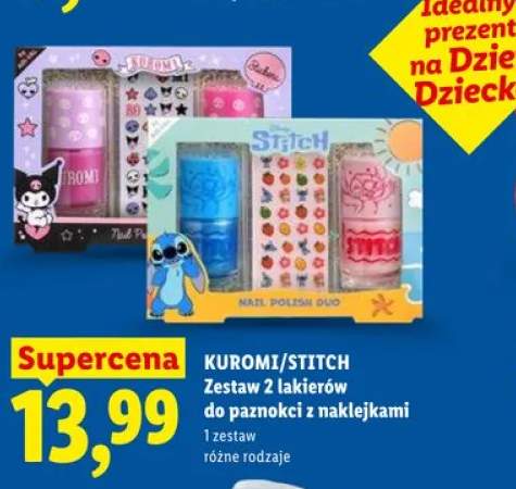 Zestaw 2 lakierów do paznokci z naklejkami