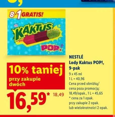 Lody Kaktus POP! NESTLÉ 9-pak 45ml
