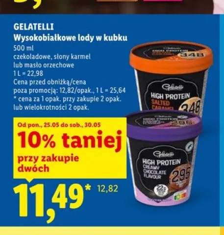 Wysokobiałkowe lody w kubku Gelatelli