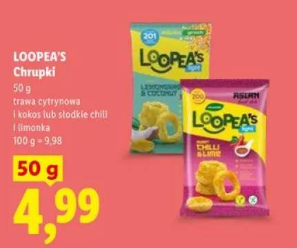 Chrupki LOOPEA'S słodkie chili i limonka