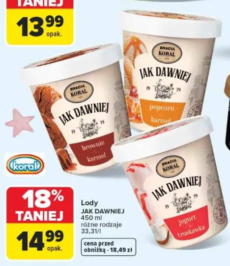 Lody Jak Dawniej Bracia Koral popcorn karmel