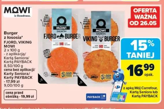 Burger z łososia FJORD MOWI