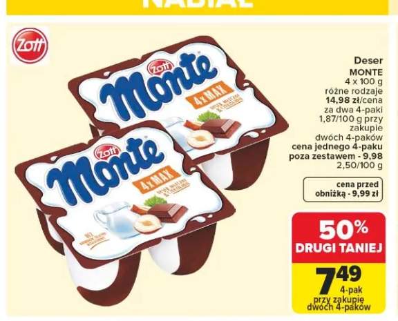 Deser Zott Monte 4-pak 100g