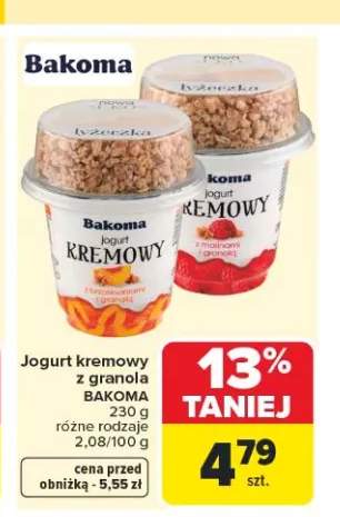 Jogurt kremowy z granolą Bakoma 230g