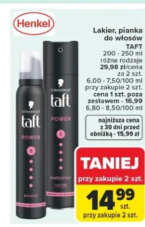 Pianka do włosów Taft 200-250ml