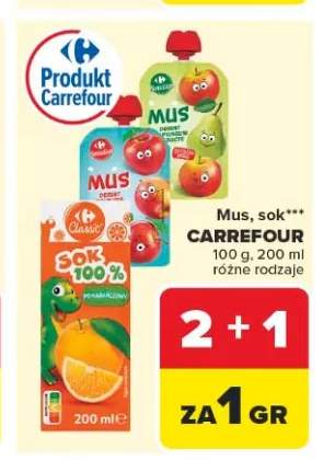 Sok 100% pomarańczowy Carrefour
