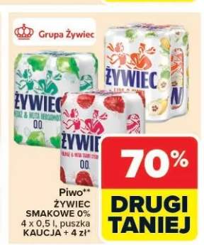 Piwo bezalkoholowe Żywiec 0.0% Grejpfrut i Nuta Bergamotki 4-pak 500ml