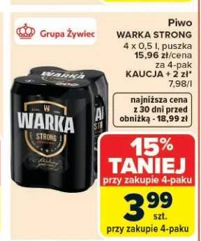 Piwo Warka Strong 4-pak 500ml