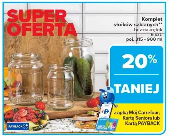 Komplet słoików szklanych bez nakrętek 315-900ml 6szt.