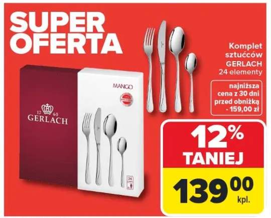 Komplet sztućców GERLACH MANGO 24 elementy
