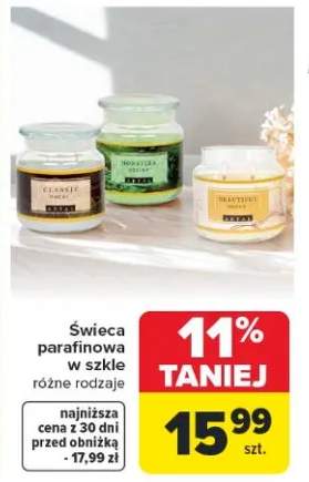 Świeca parafinowa w szkle