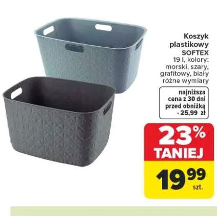 Koszyk plastikowy SOFTEX 19l