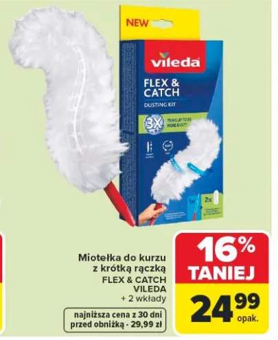 Miotełka do kurzu z krótką rączką FLEX & CATCH VILEDA + 2 wkłady