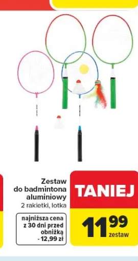 Zestaw do badmintona aluminiowy 2 rakietki, lotka