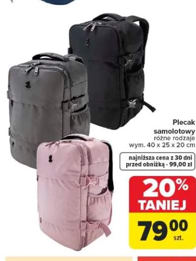 Plecak samolotowy wym. 40x25x20cm