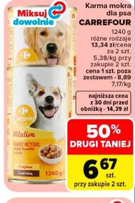 Karma mokra dla psa CARREFOUR z indykiem