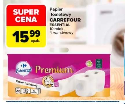 Papier toaletowy CARREFOUR ESSENTIAL 4-warstwowy