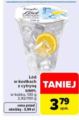 Lód w kostkach z cytryną SIMPL w kubku