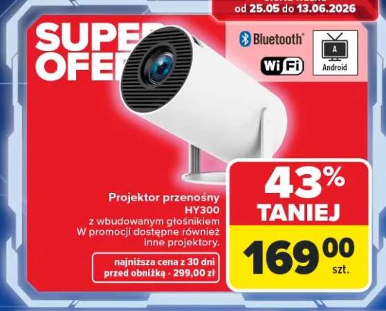 Projektor przenośny HY300 z wbudowanym głośnikiem