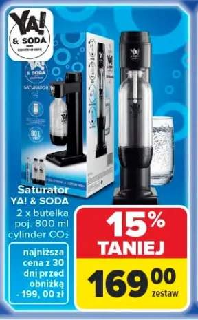 Saturator YA! & SODA 2 x butelka poj. 800ml cylinder CO2