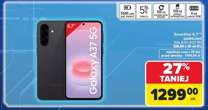 Smartfon SAMSUNG GALAXY A37 5g 6,7" 128 GB