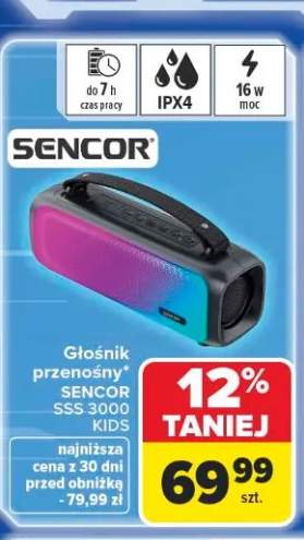 Głośnik przenośny SENCOR SSS 3000 Kids 16W IPX4