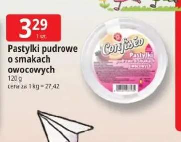 Pastylki pudrowe o smakach owocowych Confiséo
