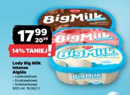 Lody Big Milk Intense truskawkowe Algida