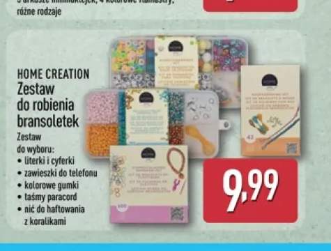 Zestaw do robienia bransoletek HOME CREATION literki i cyferki