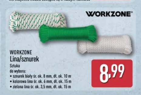 Sznurek biały śr. ok. 8mm dł. ok. 10m WORKZONE
