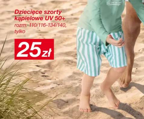 Dziecięce szorty kąpielowe UV 50+ rozm. 110/116-134/140