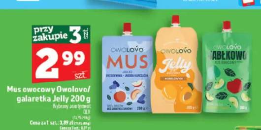 Mus owocowy Owolovo jabłko brzoskwinia jagoda kamczacka