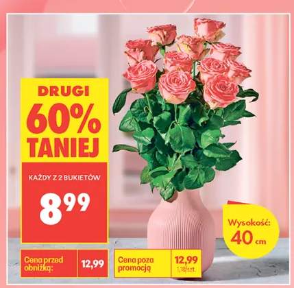 Bukiet róż wysokość 40cm