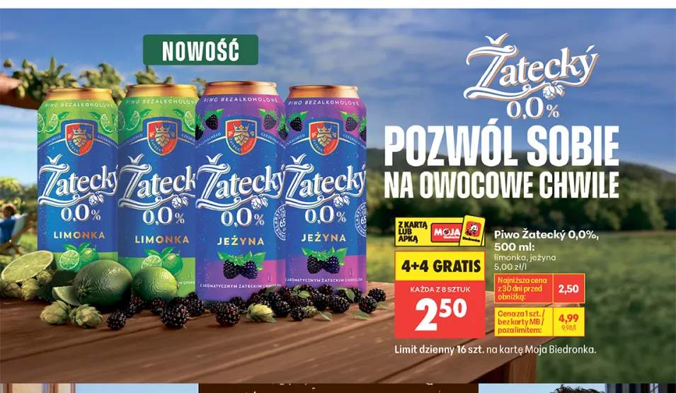 Piwo bezalkoholowe Žatecký 0,0% jeżyna