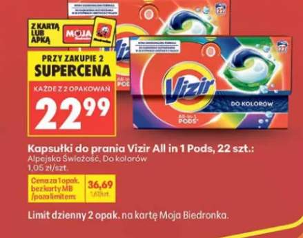 Kapsułki do prania Vizir All in 1 Pods Do kolorów 22szt.