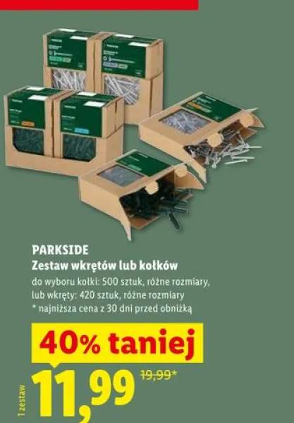 Zestaw wkrętów lub kołków