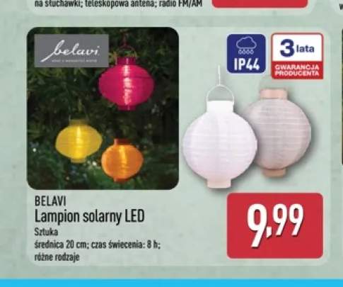 Lampion solarny LED BELAVI