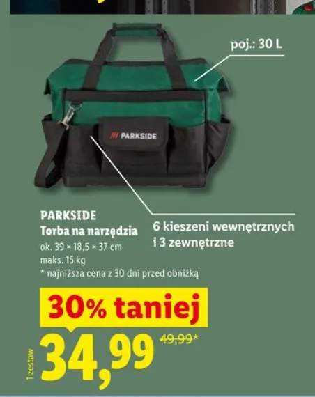 Torba na narzędzia PARKSIDE ok. 39x18,5x37cm