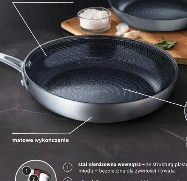 Patelnia ze stali nierdzewnej MASTERPRO SIGMA Plus 28cm