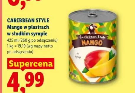 Mango w plastrach w słodkim syropie Caribbean Style