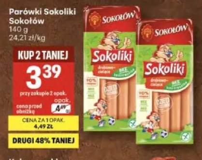 Parówki Sokoliki drobiowo-cielęce Sokołów