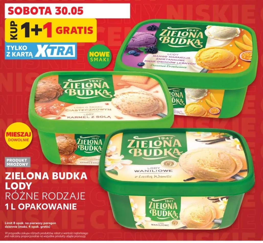 Lody mango marakuja śmietankowe smak owoców leśnych Zielona Budka
