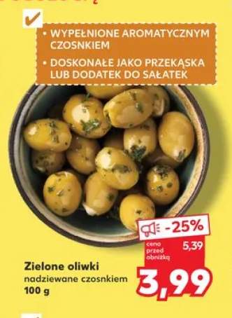 Zielone oliwki nadziewane czosnkiem