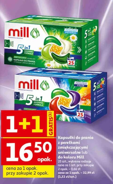 Kapsułki do prania z perełkami zmiękczającymi uniwersalne Mill
