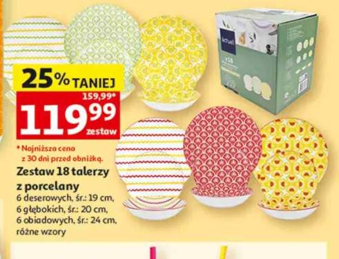 Zestaw 18 talerzy z porcelany Actuel