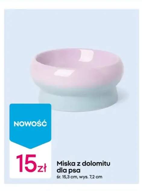Miska z dolomitu dla psa śr. 15,3cm wys. 7,2cm