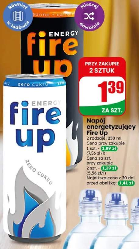Napój energetyzujący Fire Up zero cukru