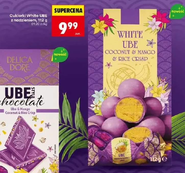 Cukierki White UBE z nadzieniem