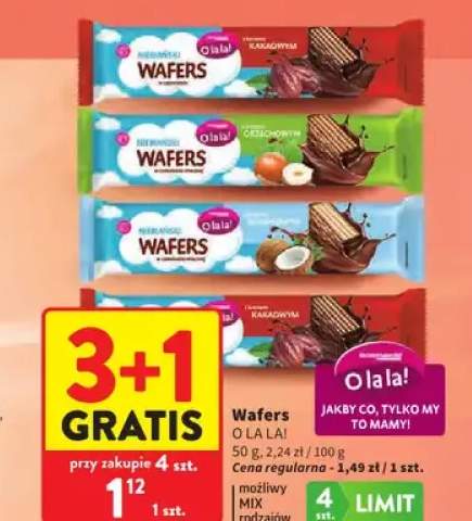 Wafers O La La! z kremem kakaowym